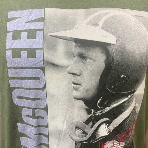 Steve McQueen Johnson Motors green t-shirt size XL - Picture 2 of 12